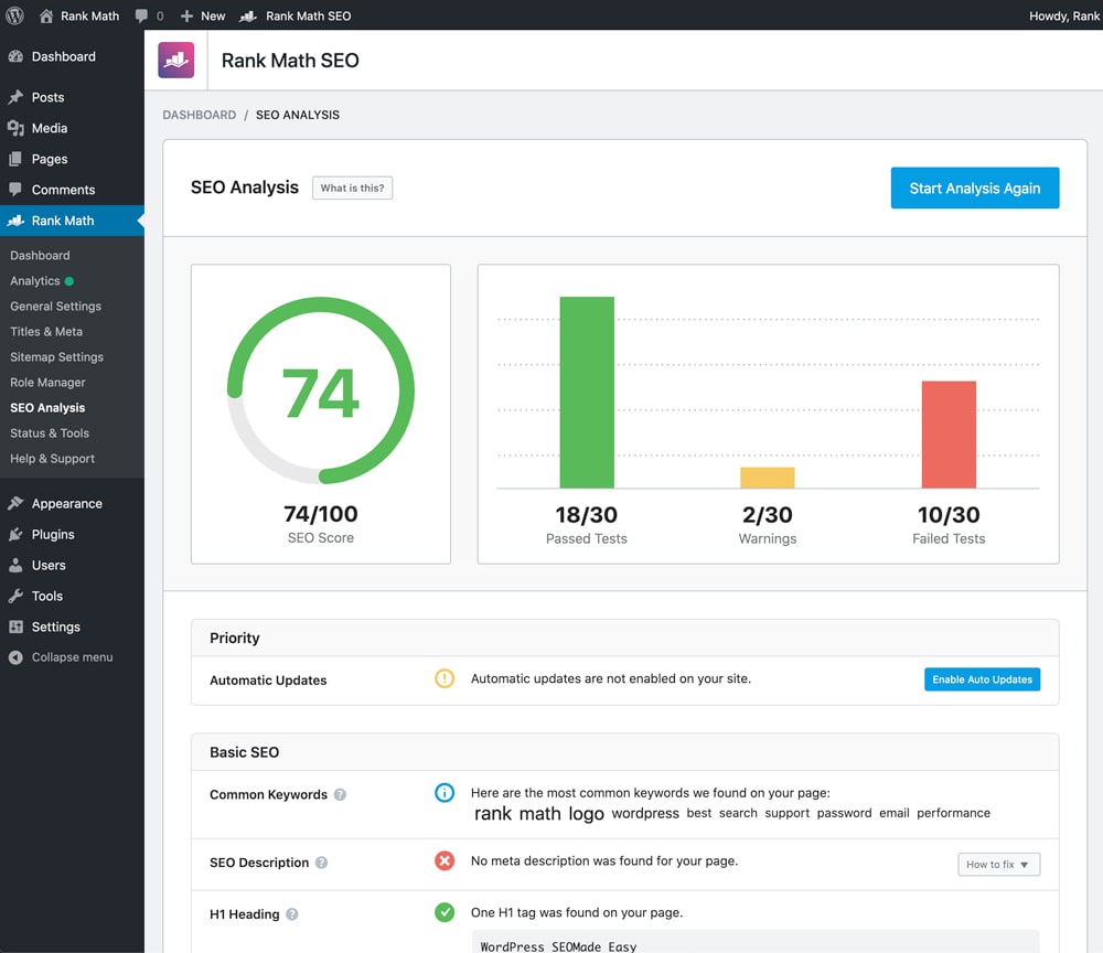 SEO-analysetool op basis van 40 factoren