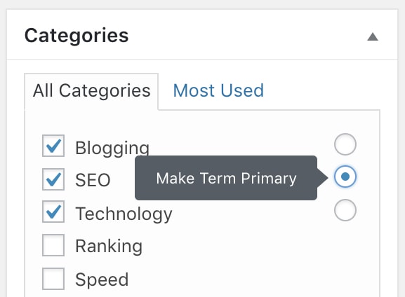 Choose a Primary Category