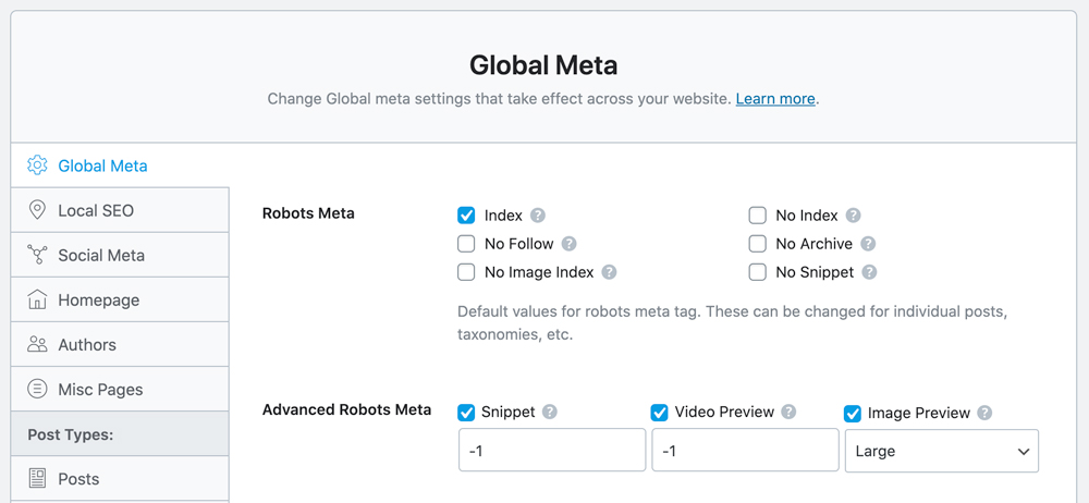 Modify Global Meta