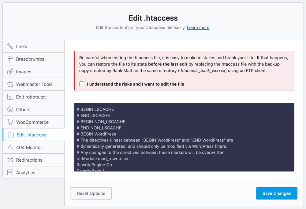 Editor .htaccess