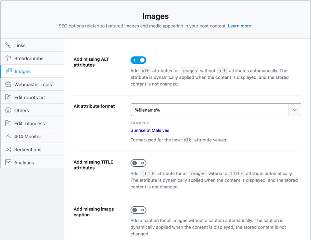 Module avancé de référencement d'images