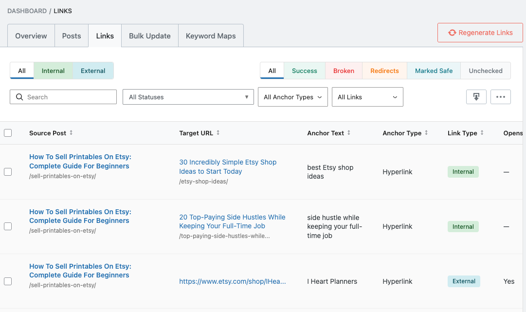Centralized Links Dashboard
