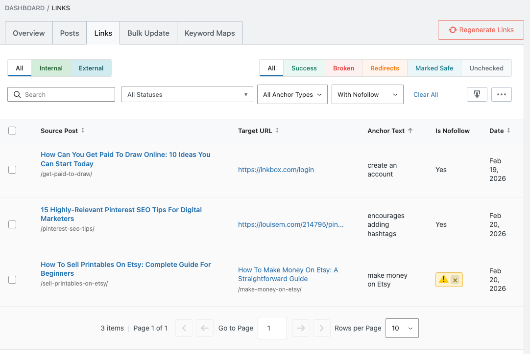 Nofollow Link Detection