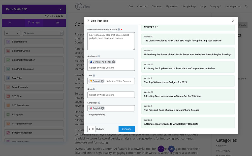 Intégration transparente avec Divi