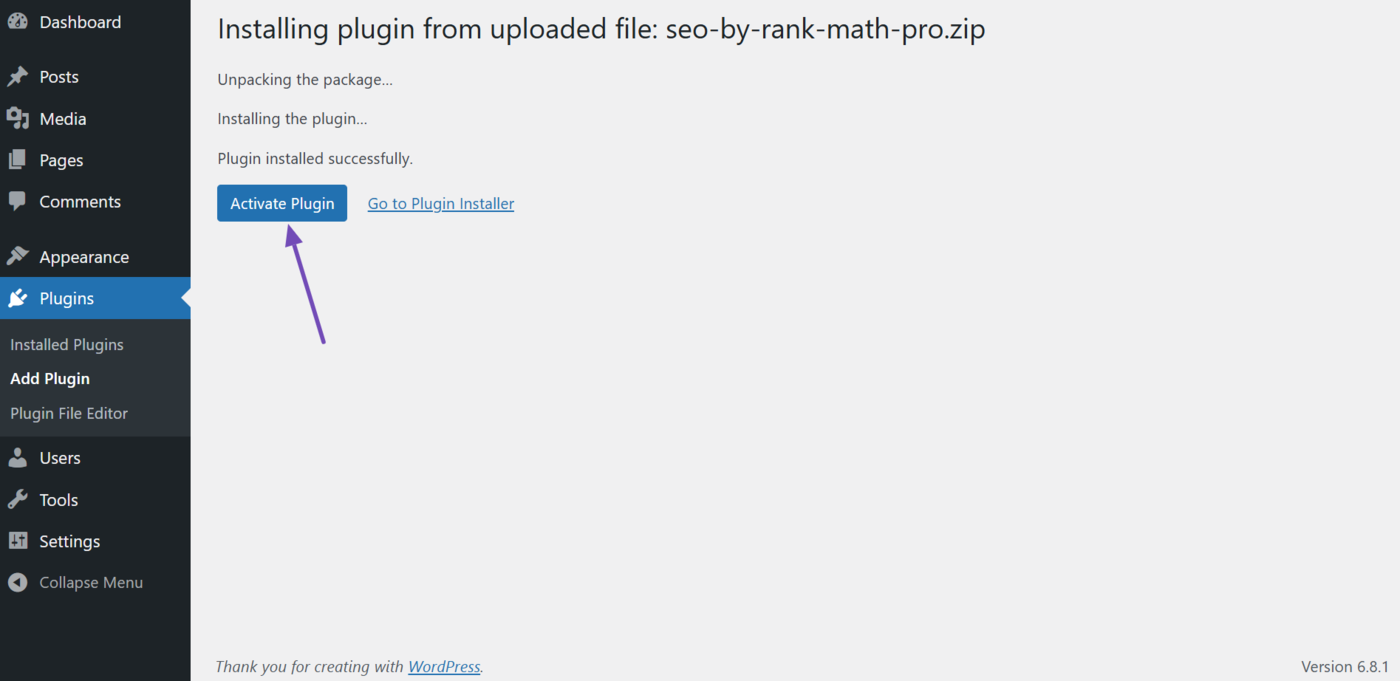 Activate Plugin