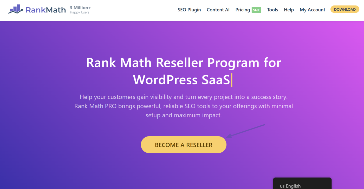 Reseller Program Landing Page