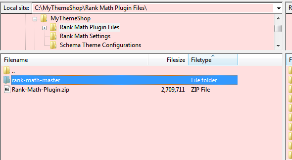 Upload Rank Math folder