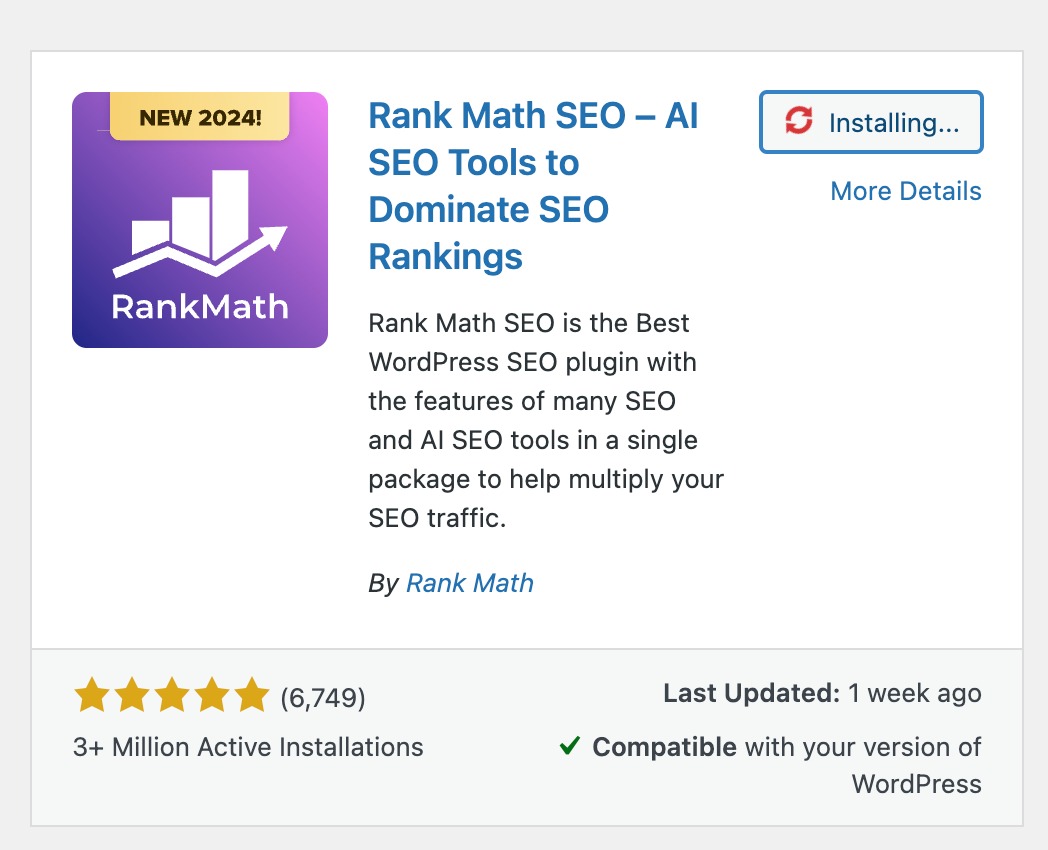 Installing Rank Math