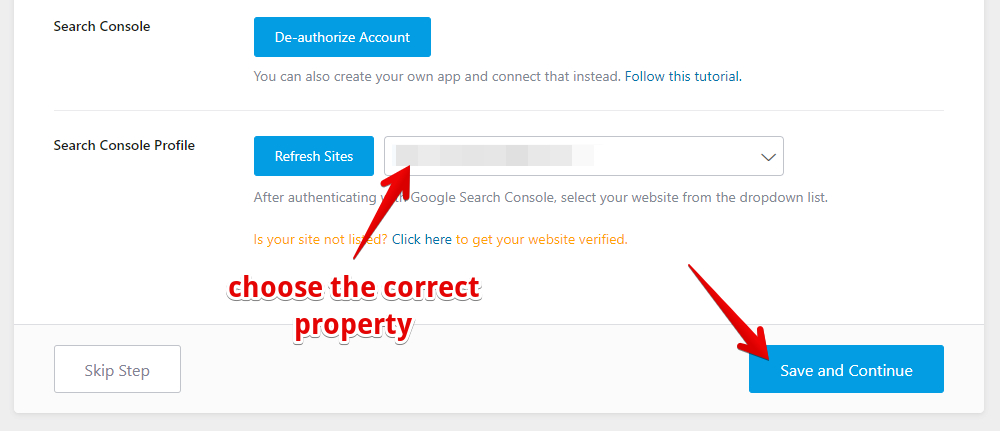 Choose The Correct Property From The List And Continue