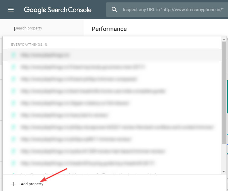 add property in search console