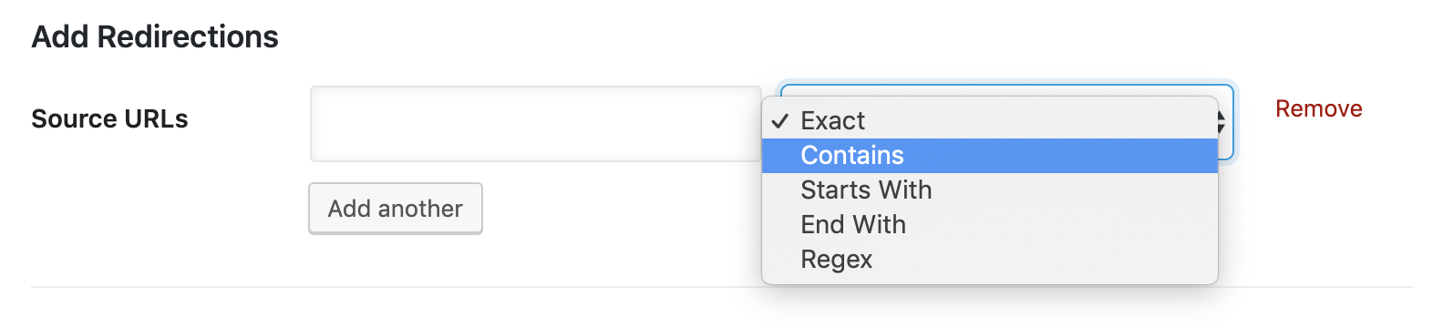 Using contains matching type for redirections with UTM parameters