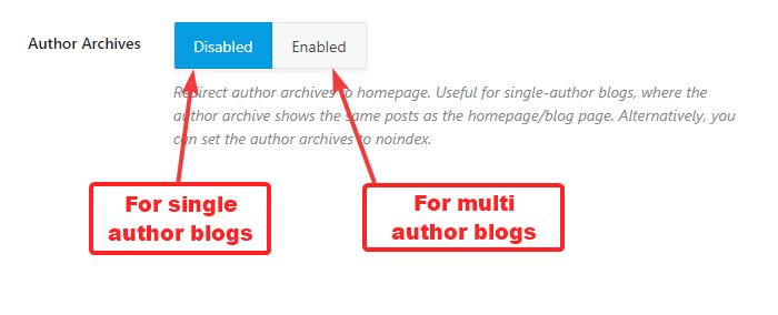 author archives enabled or disabled