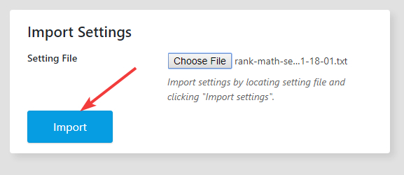 begin importing settings from file