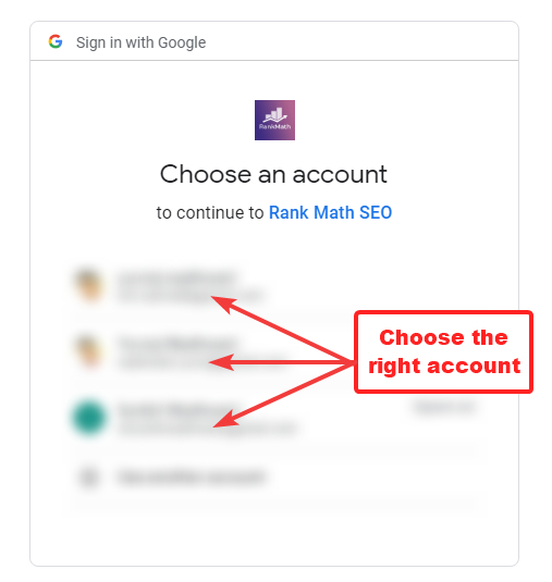 choose google account