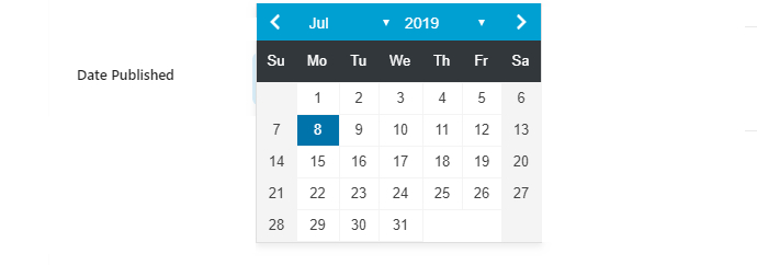 date published date picker