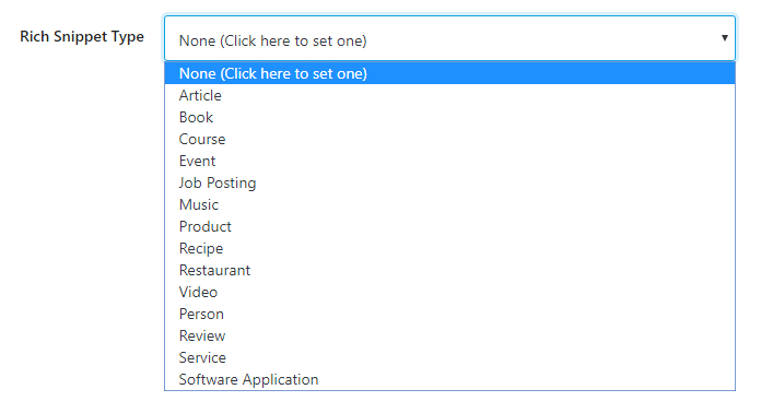 default rich snippet for media