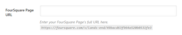 enter your foursquare page url