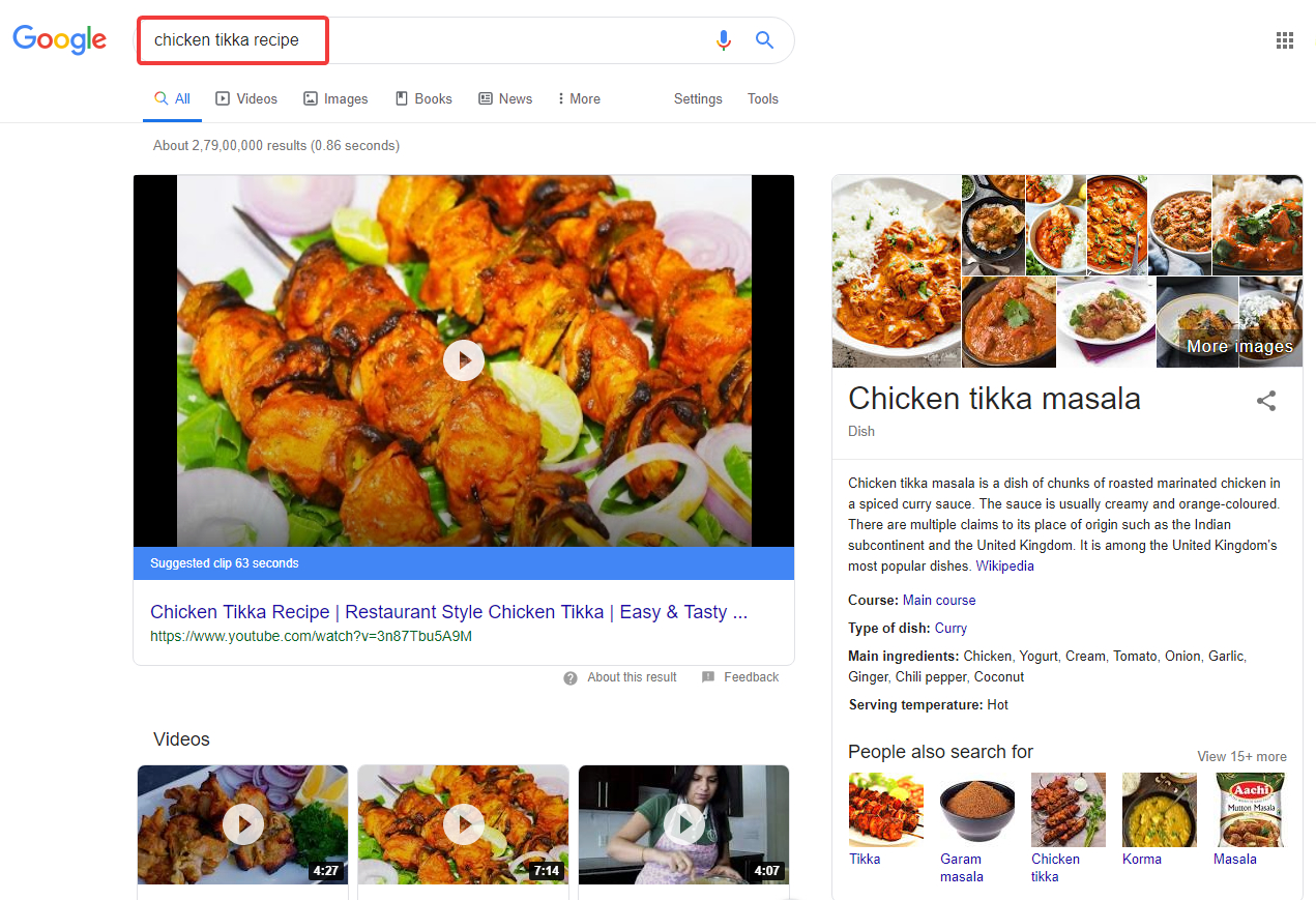 example of rich snippet in google