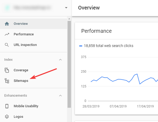 head to sitemaps section