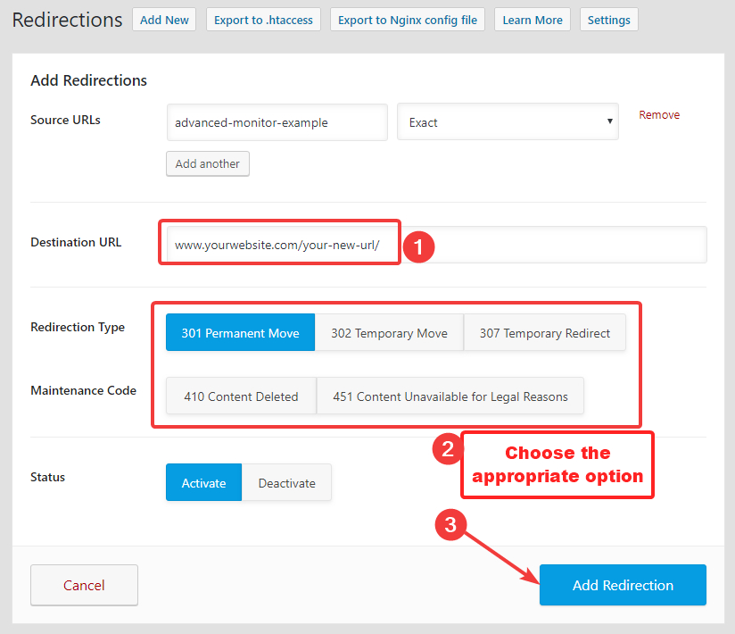 how to configure redirect for a 404 error