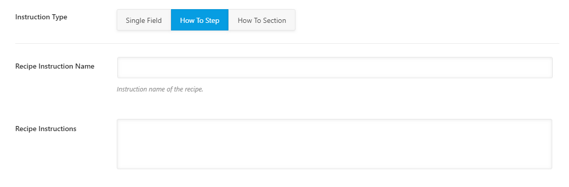 how to step field instruction in recipe