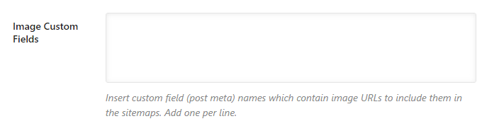 image custom fiels in pages sitemap