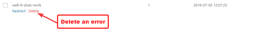 link to delete an error