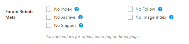 meta robots for forums customized