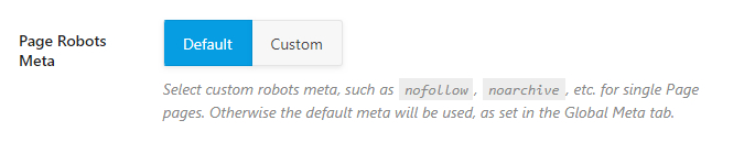 page robots meta options