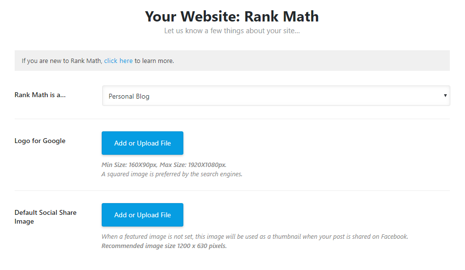 rank math website setup