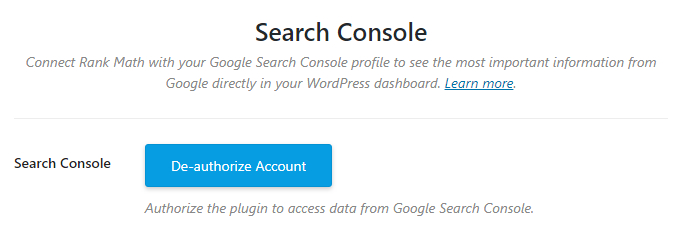 search console authorized