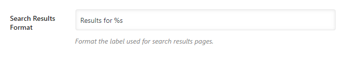 search results format