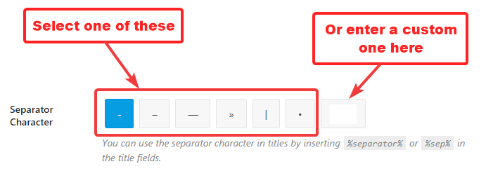 separator character configuration