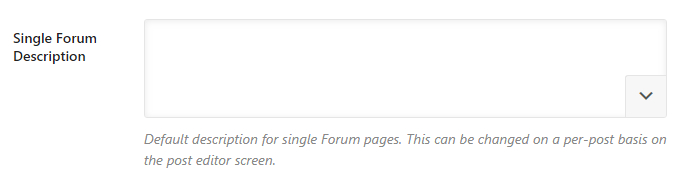 single forum description