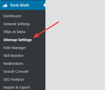 sitemap settings in rank math