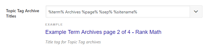 topic tag archive title template format