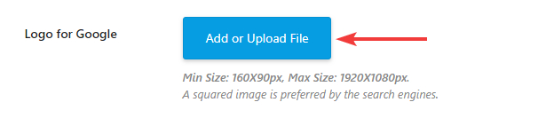 upload logo for google in rank math