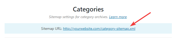 url for categories sitemap