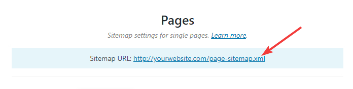 url of pages sitemap