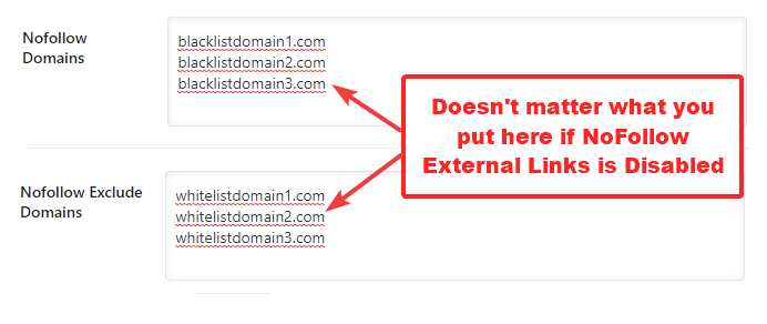 what happens if nofollow external links is off