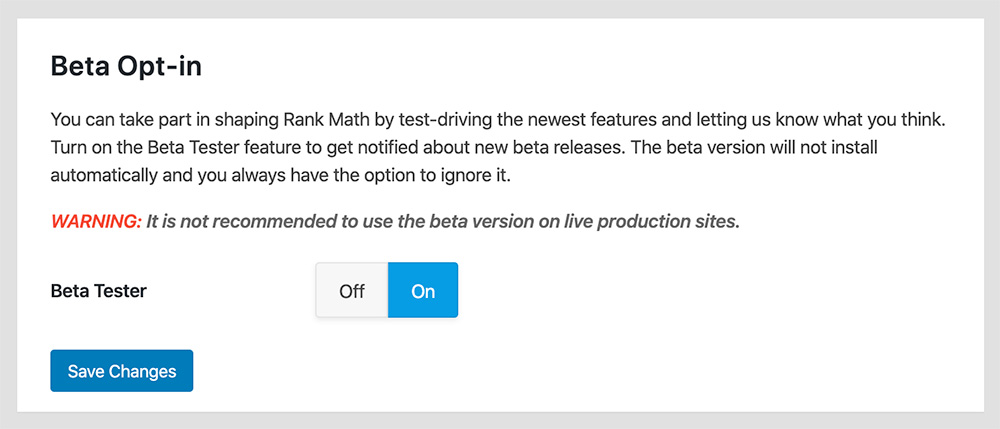 beta update