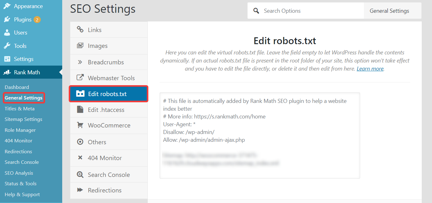 Edit Robots Txt File In Rank Math