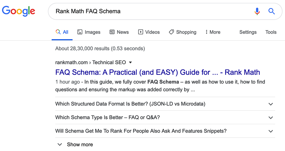 FAQ Schema Example