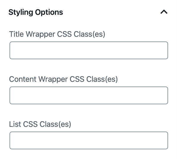 Styling options