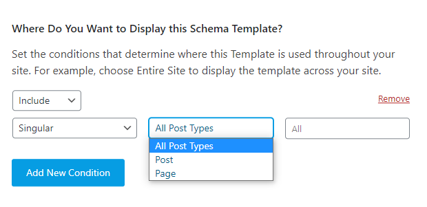 All Post Type Filtering Options For Display Conditions