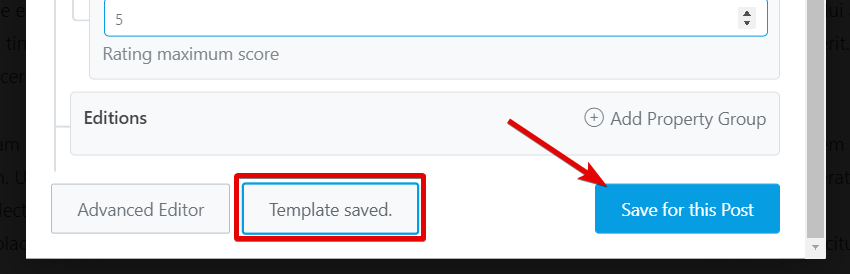 Button Changes When Schema Is Saved As Template