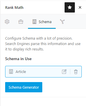 Default Schema View In Rank Math Bar