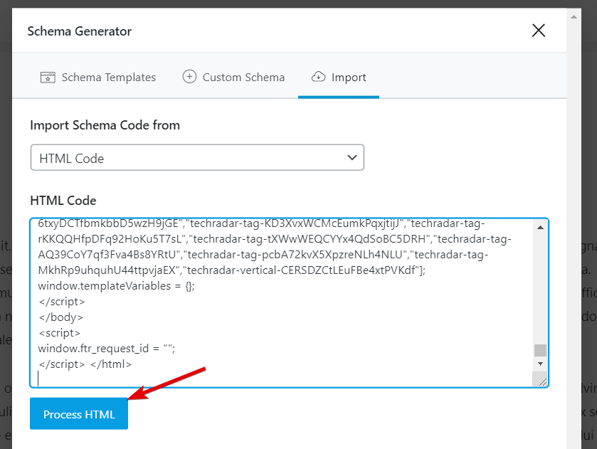 How To Import Schema From HTML