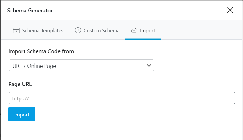 Importing Schema Options