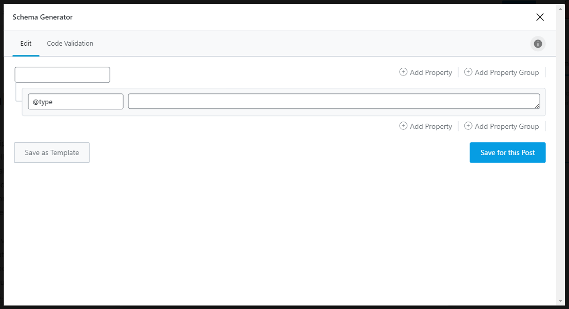 Interface Of Custom Schema Creator